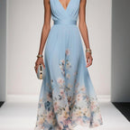 Serena | Women Floral Chiffon Summer Maxi Dress