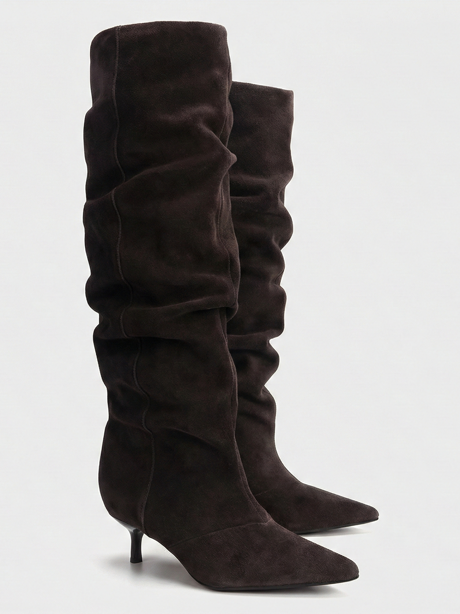 Slouch Knee-High Heeled Boots