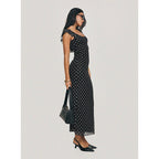 Maria | Elegant Maxi Dress Black Polka Dot