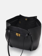 Women's Elegant Leather Black Tote Bag