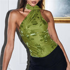 Maria | Women's Green Satin Shirt