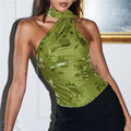 Women's Green Satin Shirt