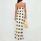 Women's Ivory Satin Elegant Evening Dress