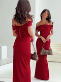 Scarlet Muse Off-Shoulder Gown
