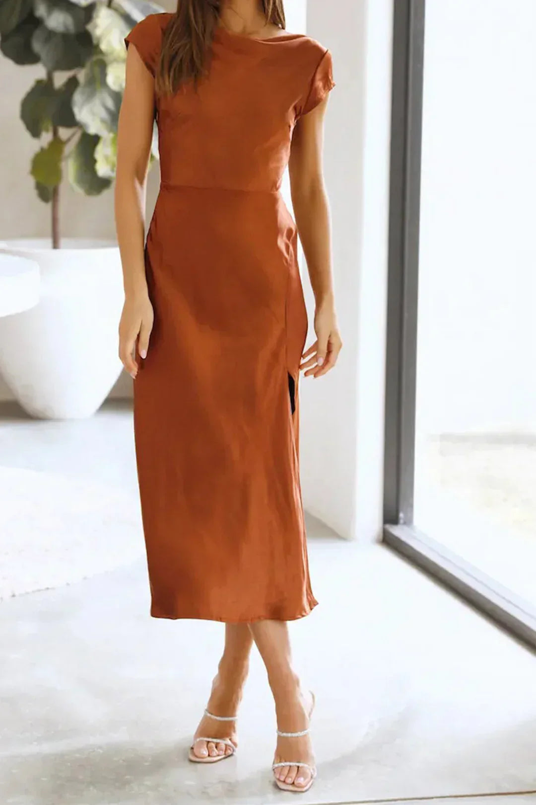 Greta | Women’s Slip Midi Length Minimalist Silhouette