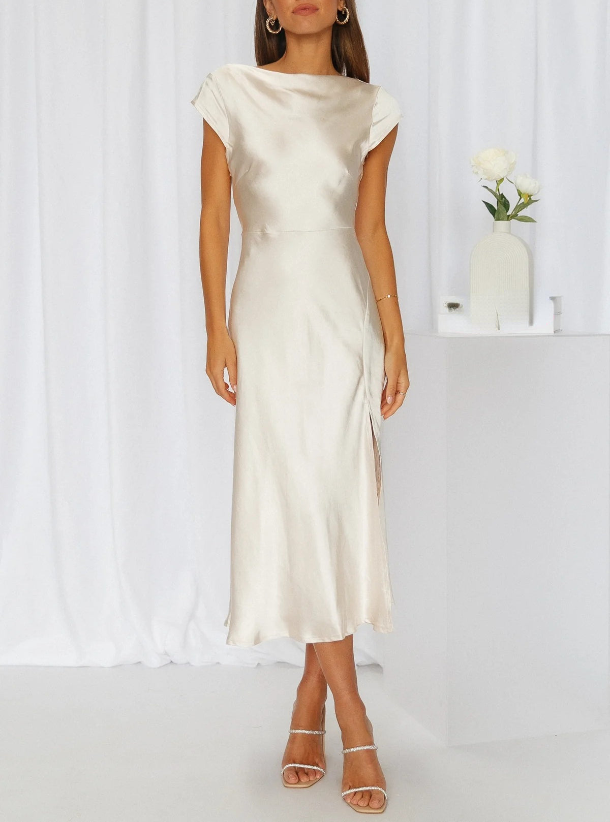 Greta | Women’s Slip Midi Length Minimalist Silhouette