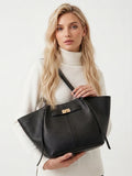 Women's Elegant Leather Black Tote Bag
