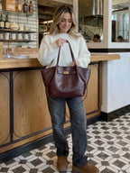 Women's Elegant Leather Tote Bag